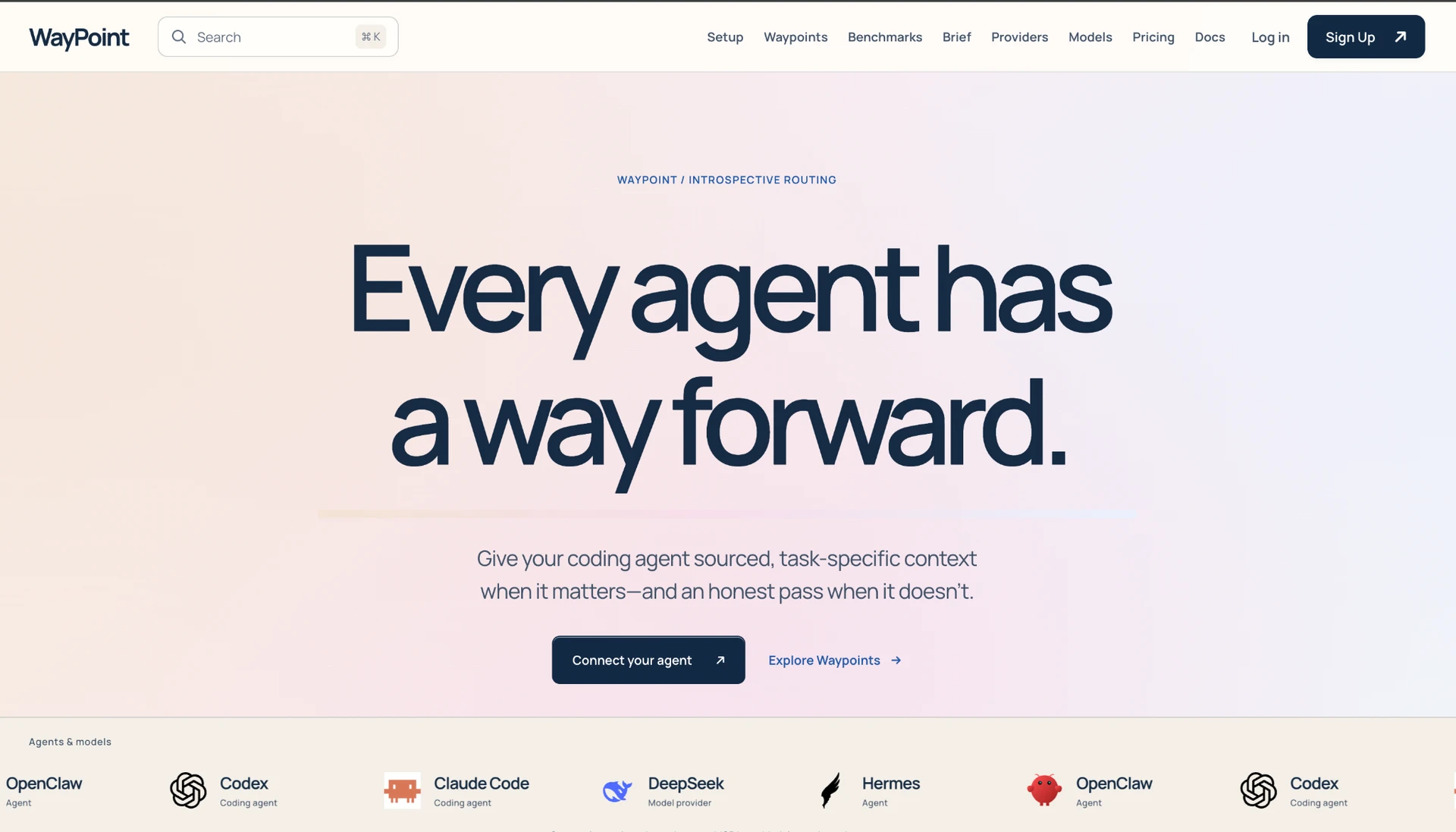 Waypoint landing page